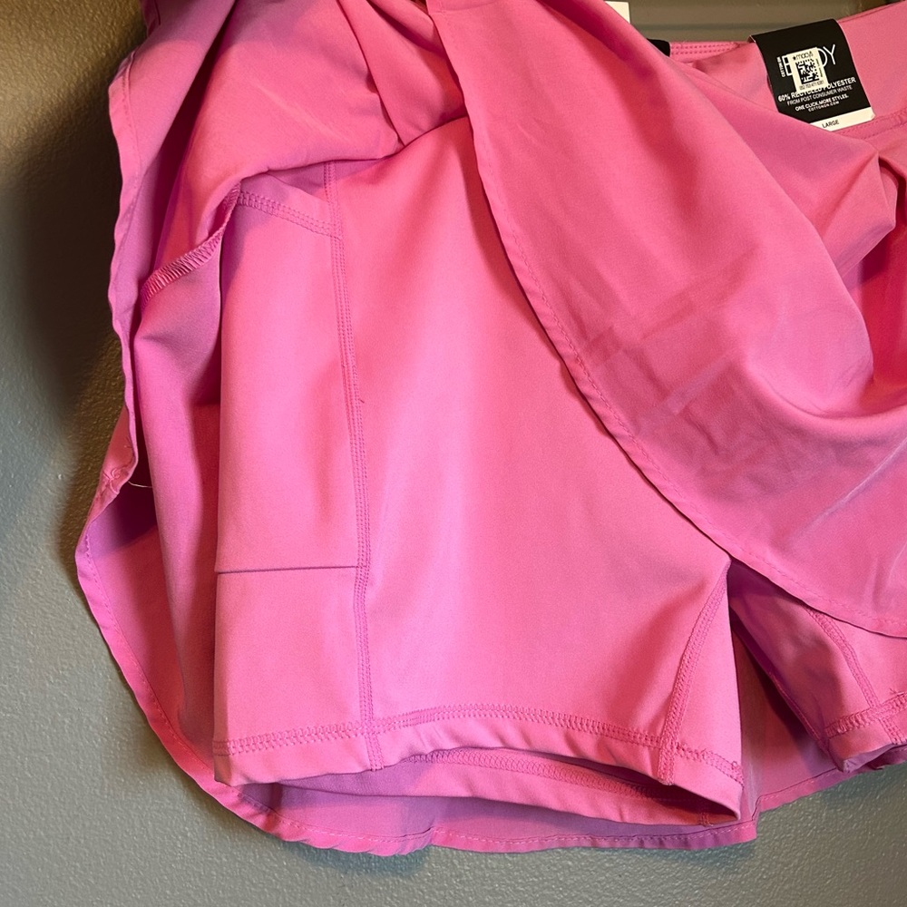 NWT Cotton On Body Sz Large Recycled Polyester Pink Pleated Mini Tennis Skirt! - Picture 3 of 10